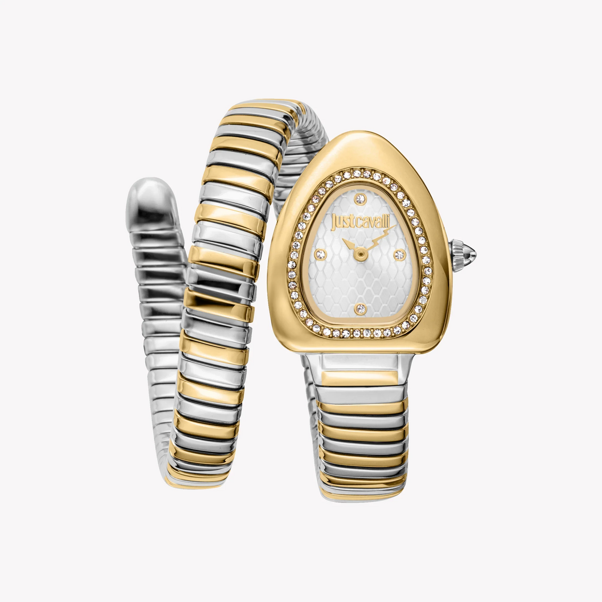 JUST CAVALLI Women's Watch with Silver & Gold Stainless Steel Case and Silver & Gold Stainless Steel Band