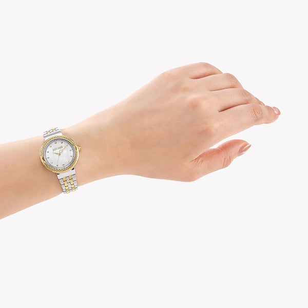 Just Cavalli Women's Two Tone Silver & Gold Watch, Mother Of Pearl Dial | Jc1l311m0055 by i-watch