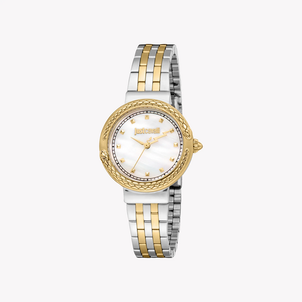 Just Cavalli Women's Two Tone Silver & Gold Watch, Mother Of Pearl Dial | Jc1l311m0055 by i-watch