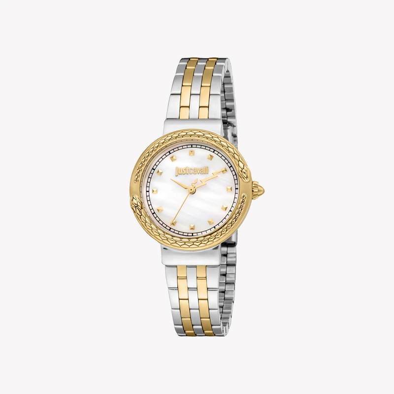 Just Cavalli Women's Two Tone Silver & Gold Watch, Mother Of Pearl Dial | Jc1l311m0055 by i-watch