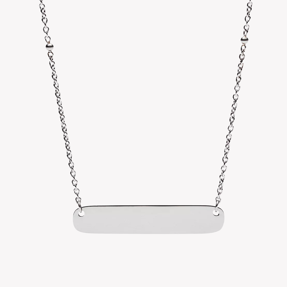 Fossil Women's Silver Necklace, Silver Plaque | JF02967040