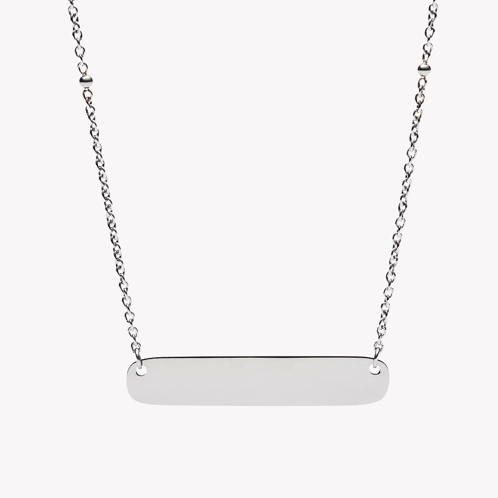 Fossil Women's Silver Necklace, Silver Plaque | JF02967040