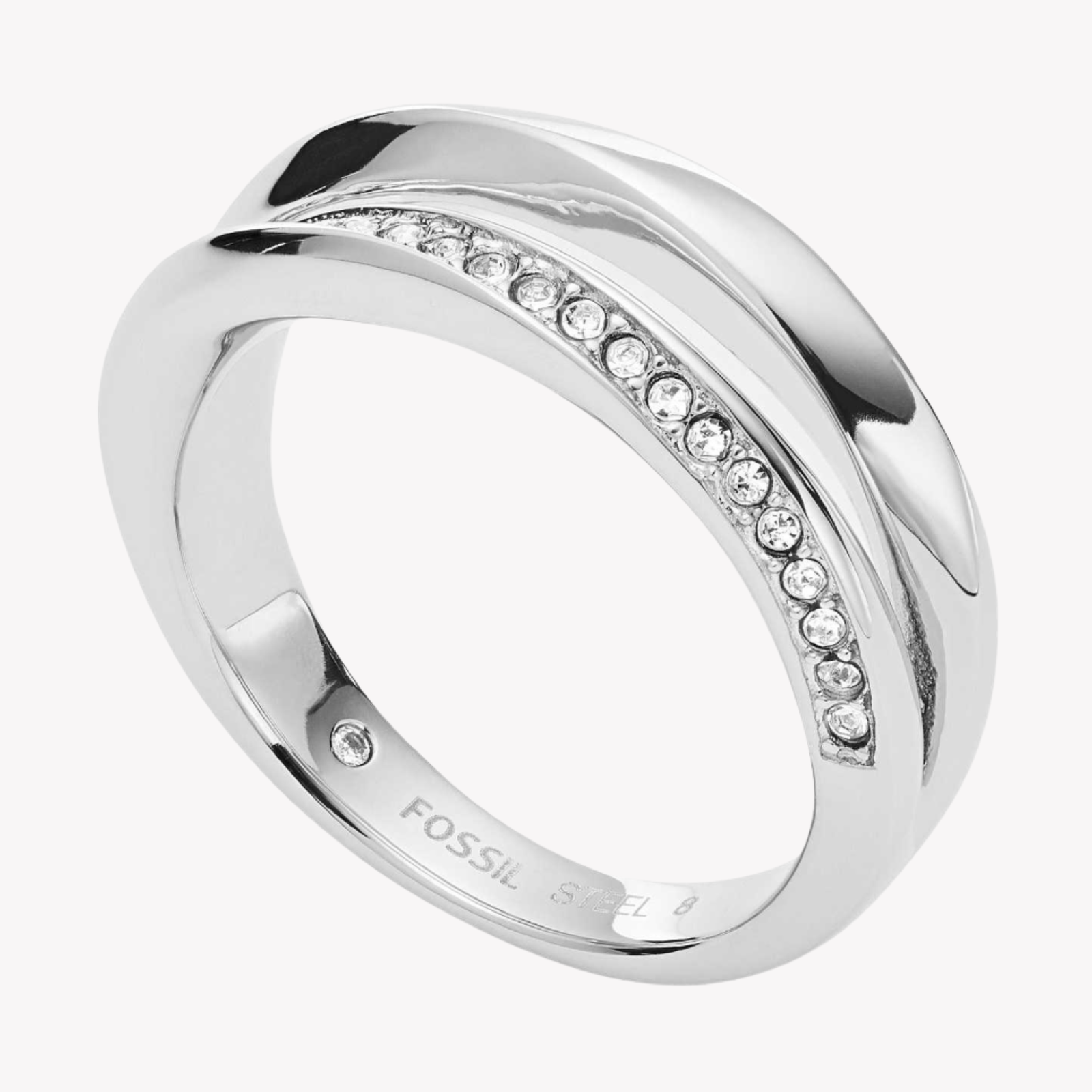 Fossil Women's Silver Ring, Cubic Zirconia Details | JF03019040508