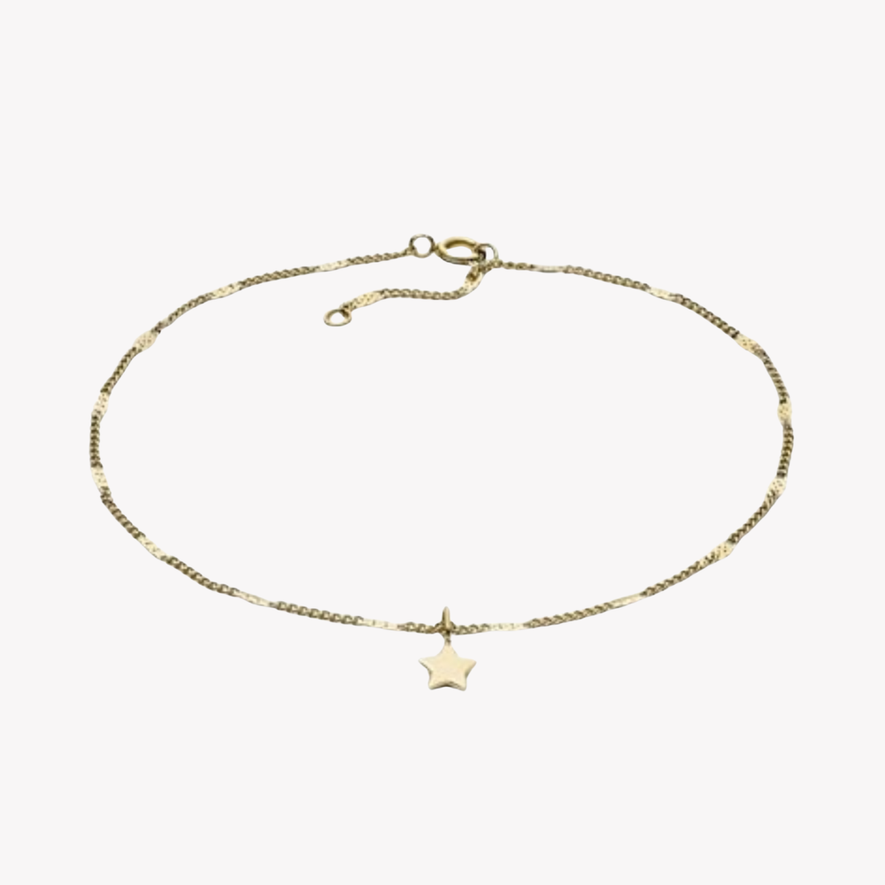 Fossil Women's Gold-Tone Anklet, Star Charm | JF03431710
