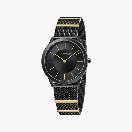 CK Calvin Klein Women's Black & Gold Stainless Steel Watch | K3M524Z1