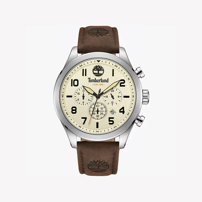 Timberland Men's Brown Leather Watch, Silver Case | Tdwgf0009703 by i-watch