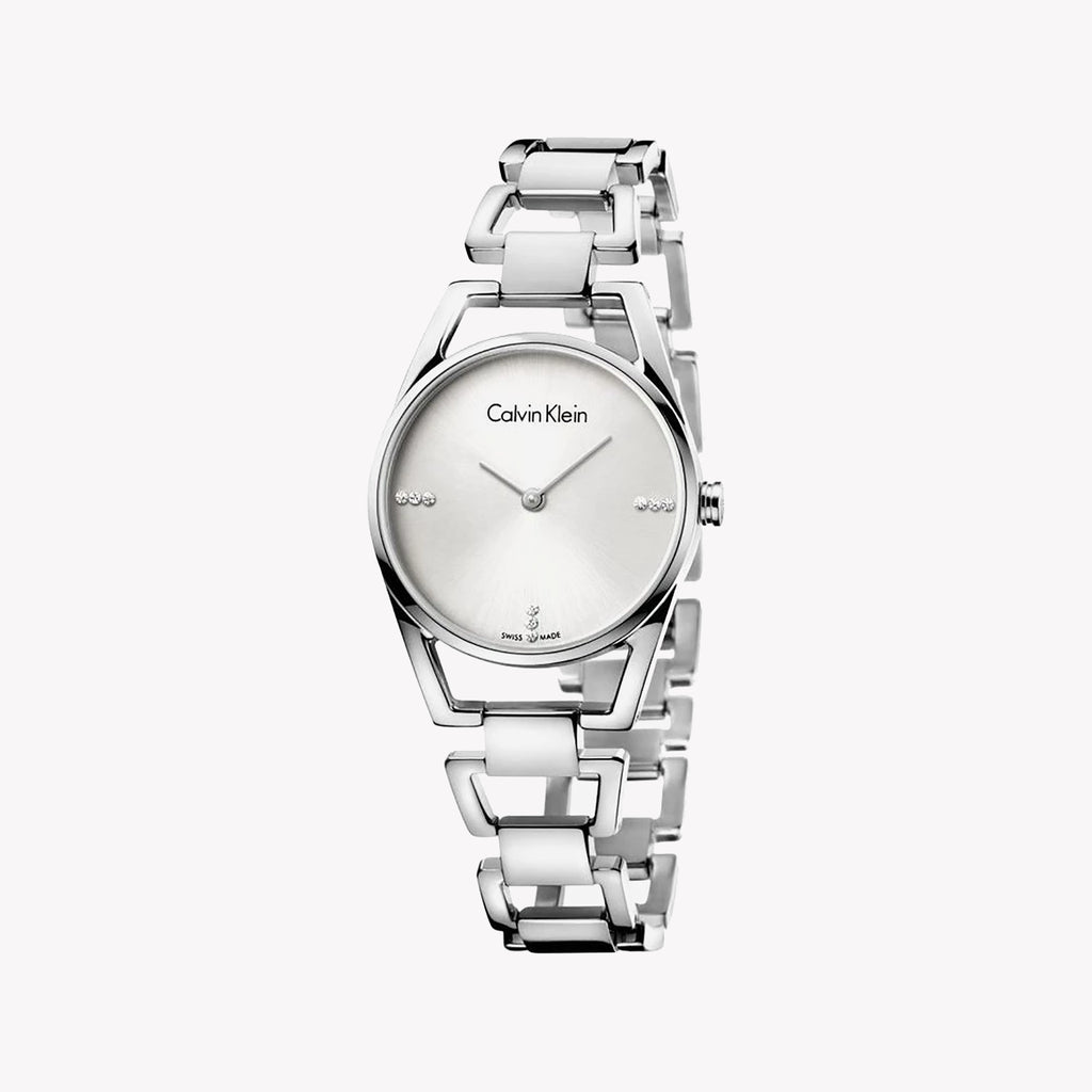 CK Calvin Klein Women's Silver Stainless Steel Watch | K7L2314T