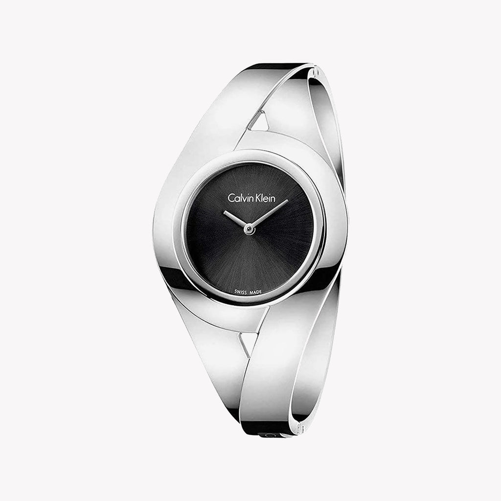 CK Calvin Klein Women's Stainless Steel Black Dial Watch | K8E2S111