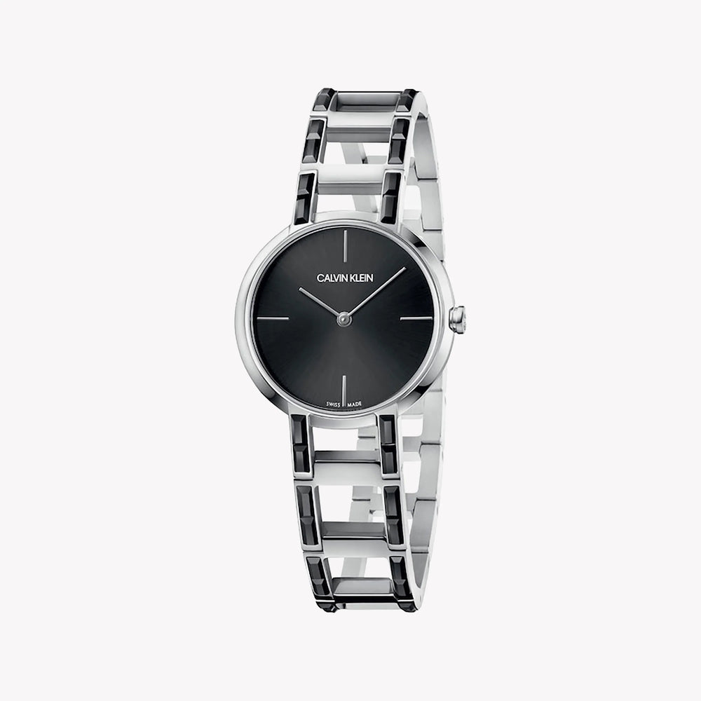 CK Calvin Klein Women's Stainless Steel Watch, Silver & Black | K8NX3UB1 by i-watch