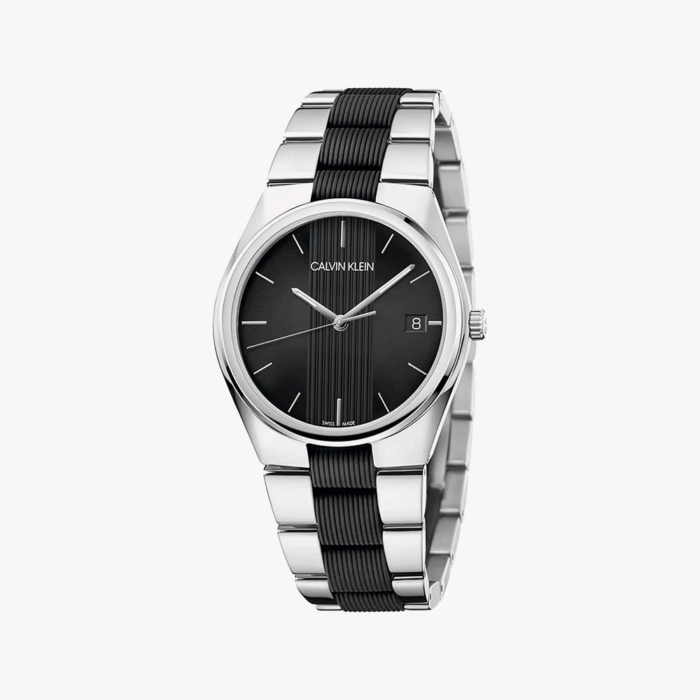 CK Calvin Klein Men's Stainless Steel Watch, Black Dial | K9E211B1 by i-watch