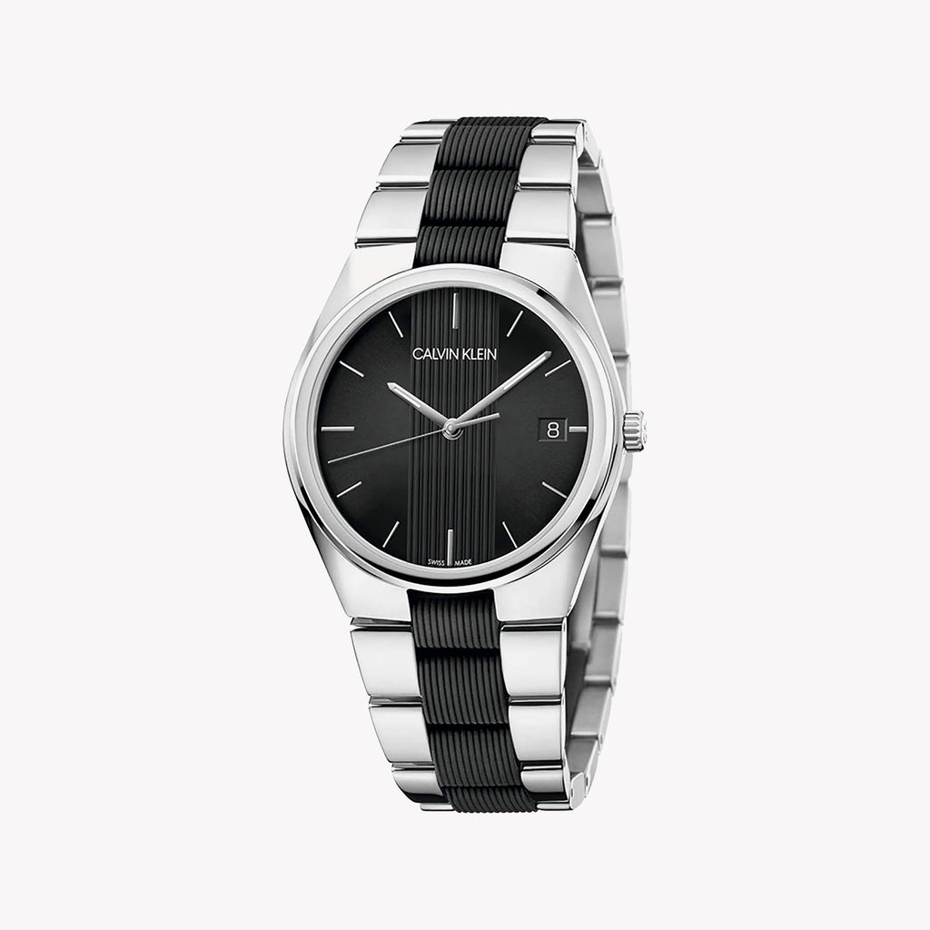 CK Calvin Klein Men's Stainless Steel Watch, Black Dial | K9E211B1