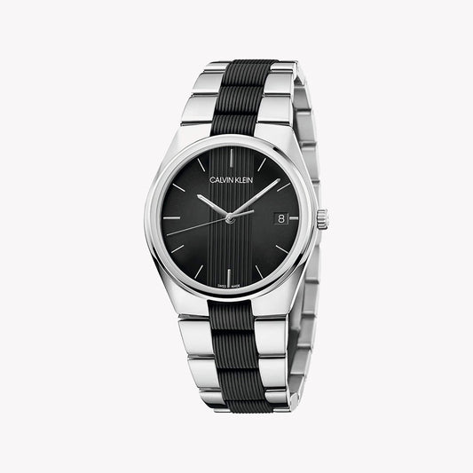 CK Calvin Klein Men's Stainless Steel Watch, Black Dial | K9E211B1