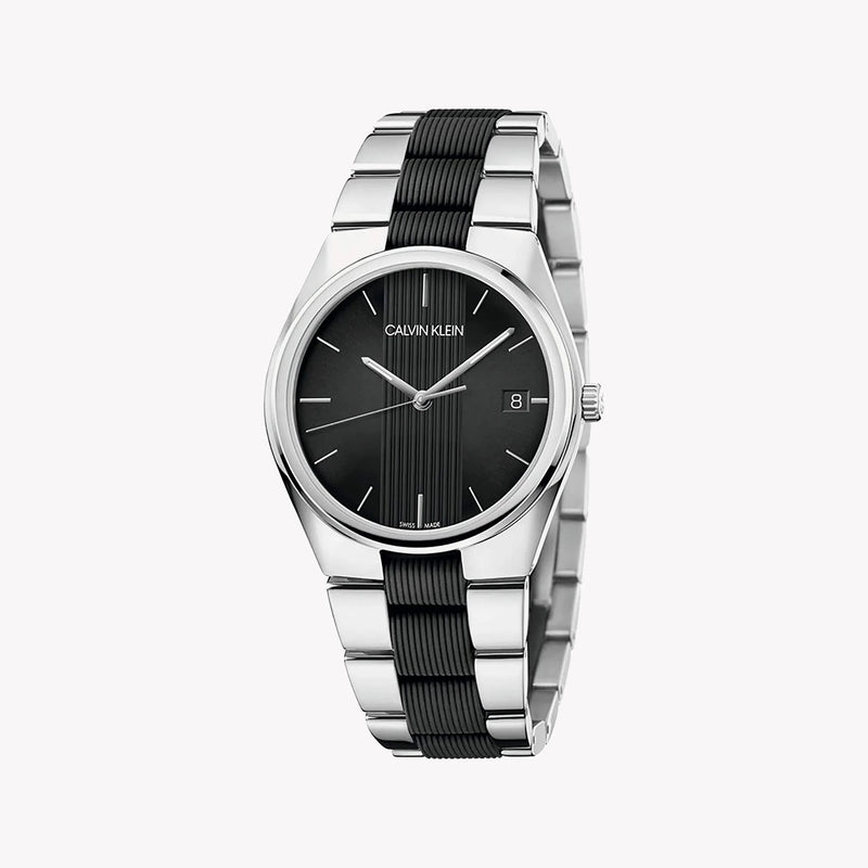 CK Calvin Klein Men's Stainless Steel Watch, Black Dial | K9E211B1 by i-watch