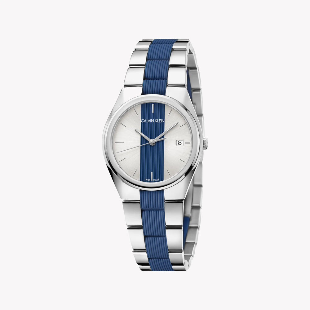 CK Calvin Klein Women's Silver & Blue Watch | K9E231VX by i-watch