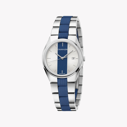 CK Calvin Klein Women's Silver & Blue Watch | K9E231VX