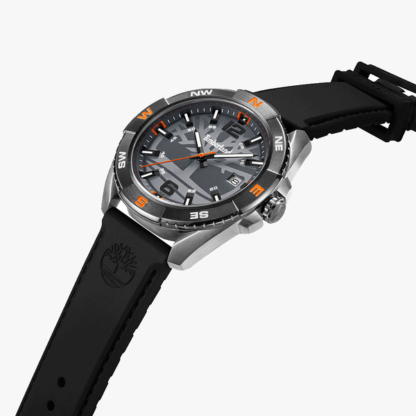 Timberland Men's Gray Stainless Steel, Black Leather | Tdwgn2202104 by i-watch