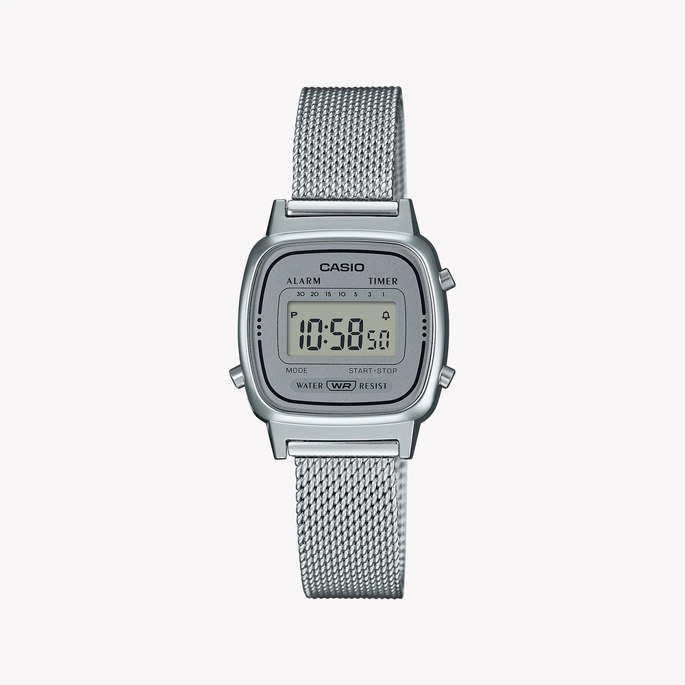 Timeless Elegance Women's Silver Mesh Watch, Resin Case | La-670wem-7df by i-watch