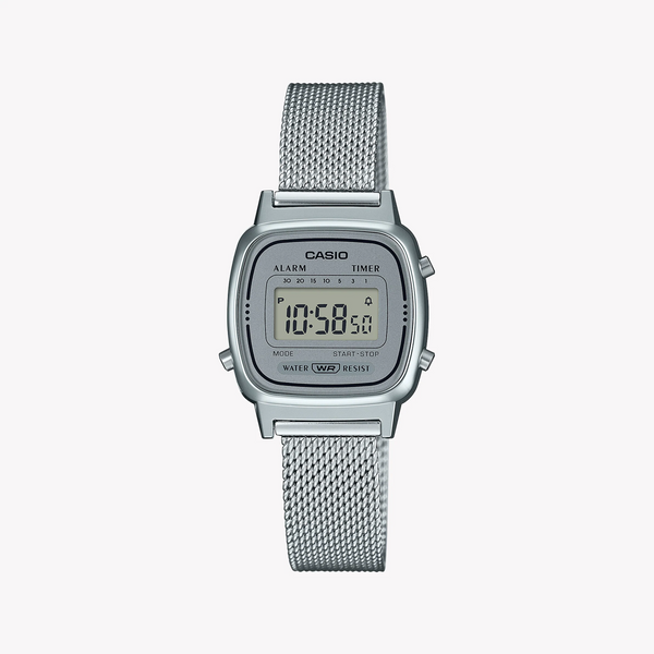 Timeless Elegance Women's Silver Mesh Watch, Resin Case | La-670wem-7df by i-watch