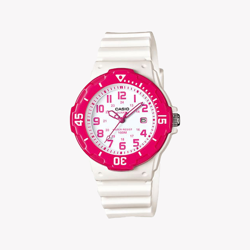 ساعة كاسيو LRW-200H-4BVDF وقت المغامرة - ساعة رقمية رياضية للسيدات باللون الأبيض والراتنج