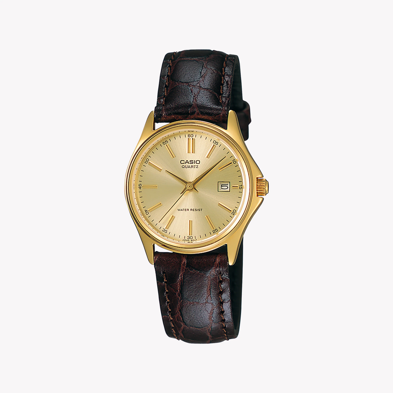 Casio Women's Gold/Brown Leather Watch | Ltp-1183q-9avdf