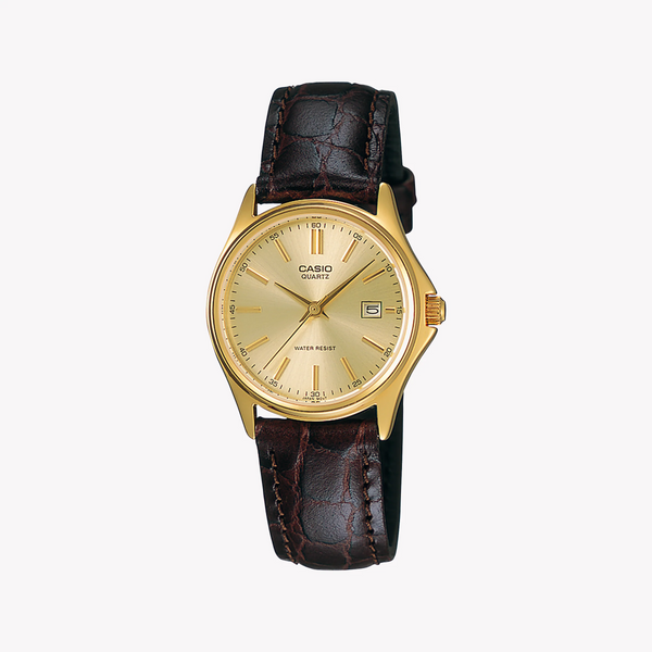 Casio Women's Gold/Brown Leather Watch | Ltp-1183q-9avdf