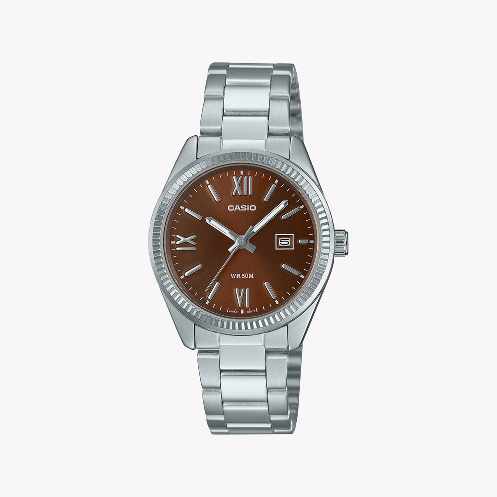 Casio Women's Silver/Brown Watch | Ltp-1302dd-5avdf
