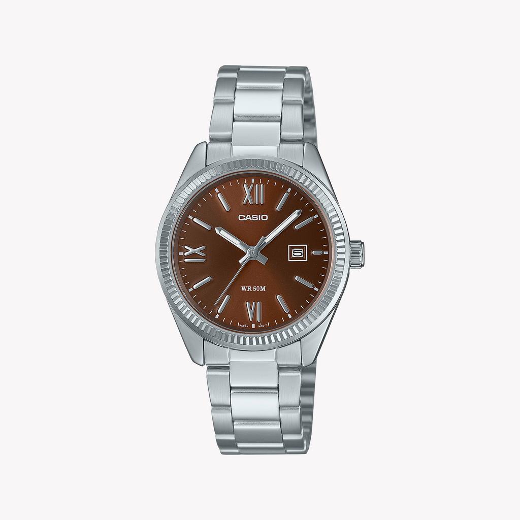 Casio Women's Silver/Brown Watch | Ltp-1302dd-5avdf