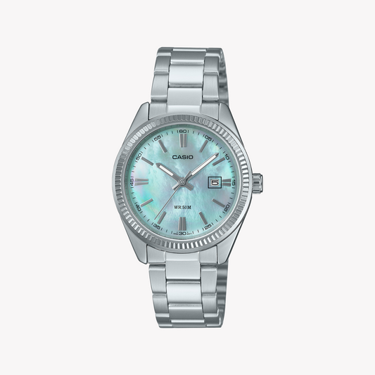 Casio Women's Stainless Steel Silver & Blue | Ltp-1302ds-2avdf