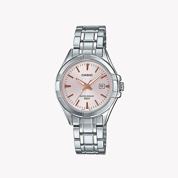 Casio Women's Silver Watch, Rose Gold Dial | Ltp-1308d-4avdf by i-watch