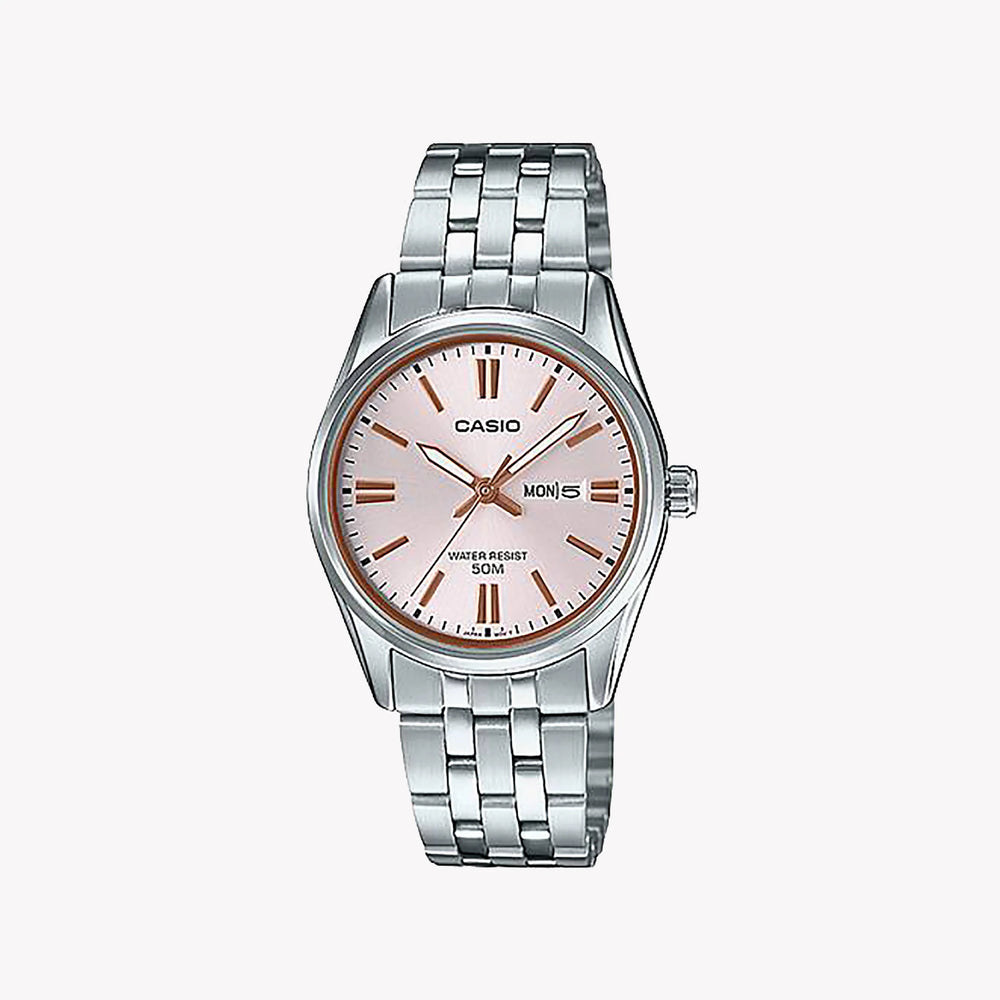 Casio Women's Silver Watch, Pink Dial | Ltp-1335d-4avdf by i-watch