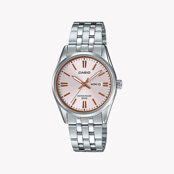 Casio Women's Silver Watch, Pink Dial | Ltp-1335d-4avdf by i-watch