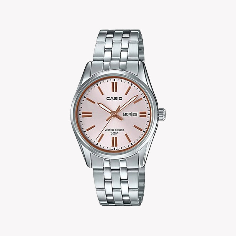 Casio Women's Silver Watch, Pink Dial | Ltp-1335d-4avdf by i-watch