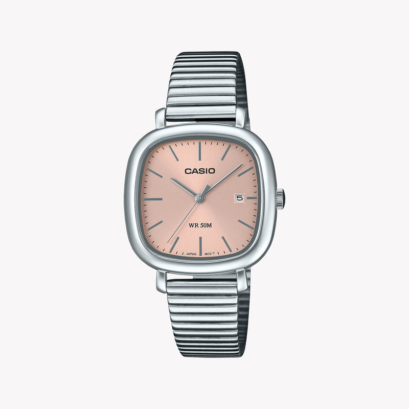 CASIO Women's Stainless Steel Pink Dial Watch | LTP-B166D-4AVEF by i-watch