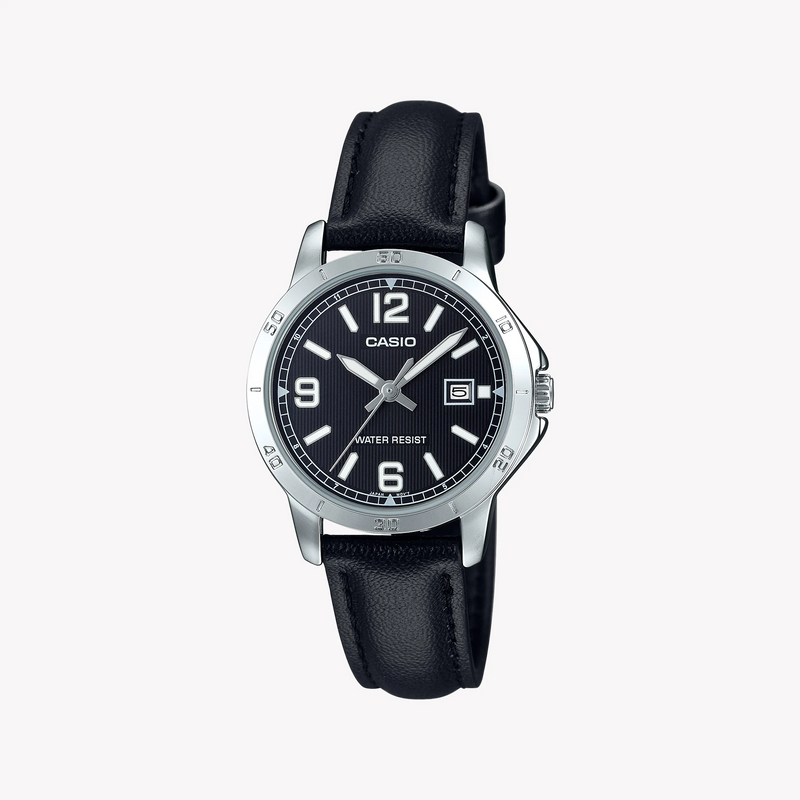 Casio Women's Black Leather Watch, Stainless Steel | Ltp-V004l-1budf by i-watch