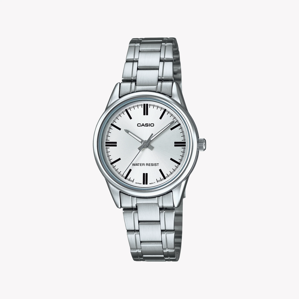 Casio Women's Silver Stainless Steel Watch, White Dial | Ltp-V005d-7audf by i-watch