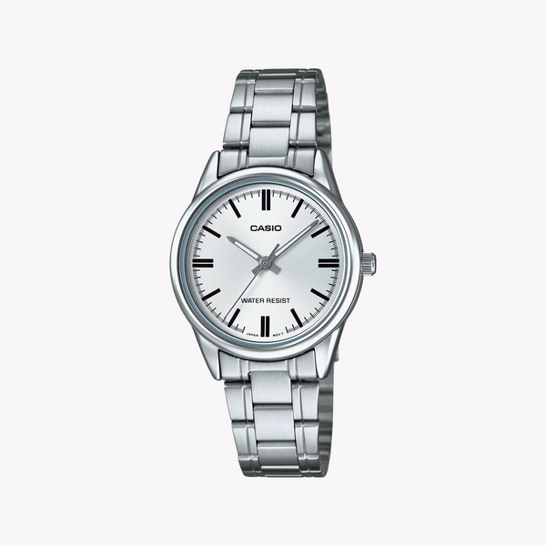 Casio Women's Silver Stainless Steel Watch, White Dial | Ltp-V005d-7audf by i-watch