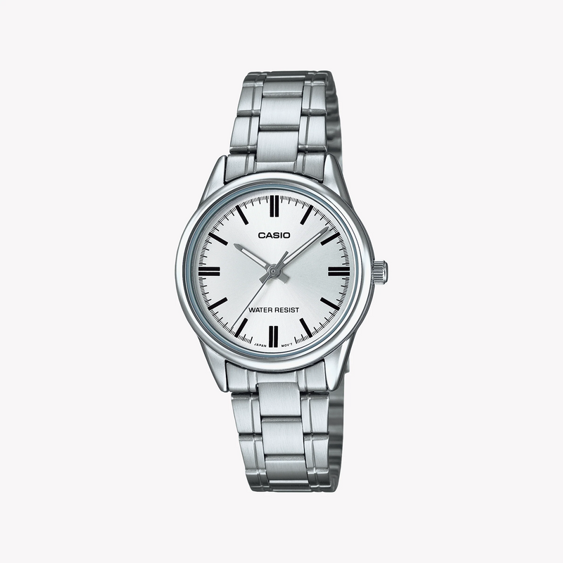 Casio Women's Silver Stainless Steel Watch, White Dial | Ltp-V005d-7audf by i-watch