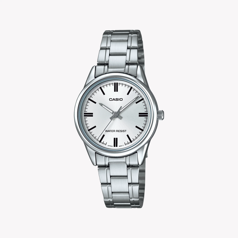 Casio Women's Silver Stainless Steel Watch, White Dial | Ltp-V005d-7audf by i-watch