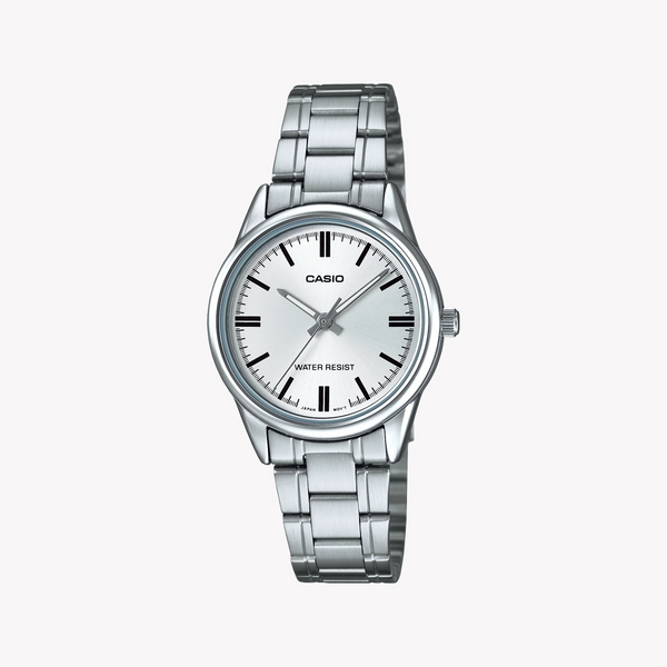 Casio Women's Silver Stainless Steel Watch, White Dial | Ltp-V005d-7audf by i-watch