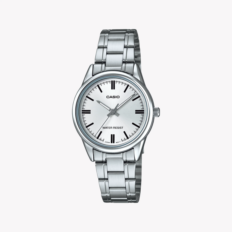 Casio Women's Silver Stainless Steel Watch, White Dial | Ltp-V005d-7audf by i-watch
