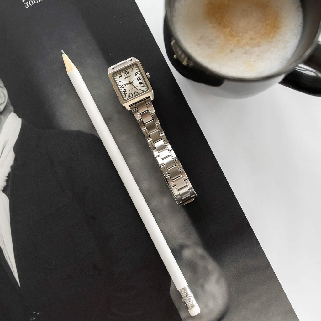 Casio Women's Silver Stainless Steel Watch, Silver Dial | Ltp-V007d-7budf