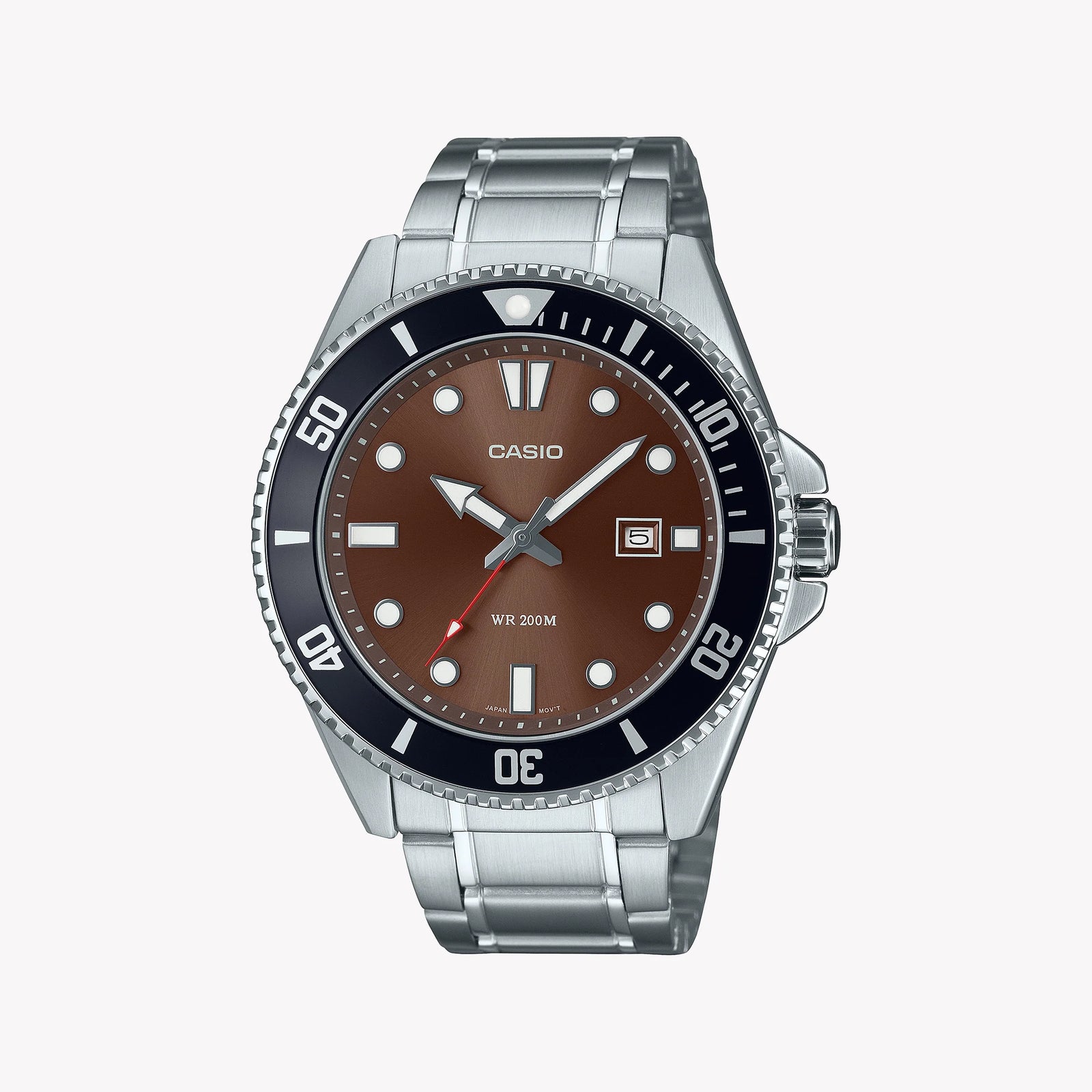 CASIO Men's Stainless Steel Brown Dial Watch | MDV-107D-5AVDF by i-watch