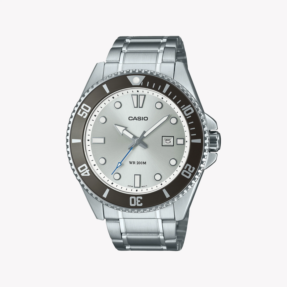 Casio Men's Stainless Steel Watch, White Dial | Mdv-107d-7avdf by i-watch