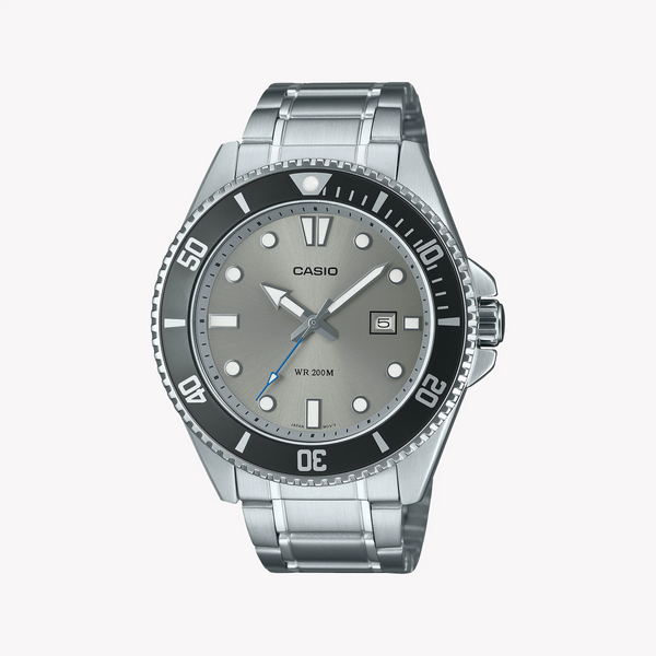 Casio Men's Stainless Steel Watch, Grey Dial | Mdv-107d-8avdf