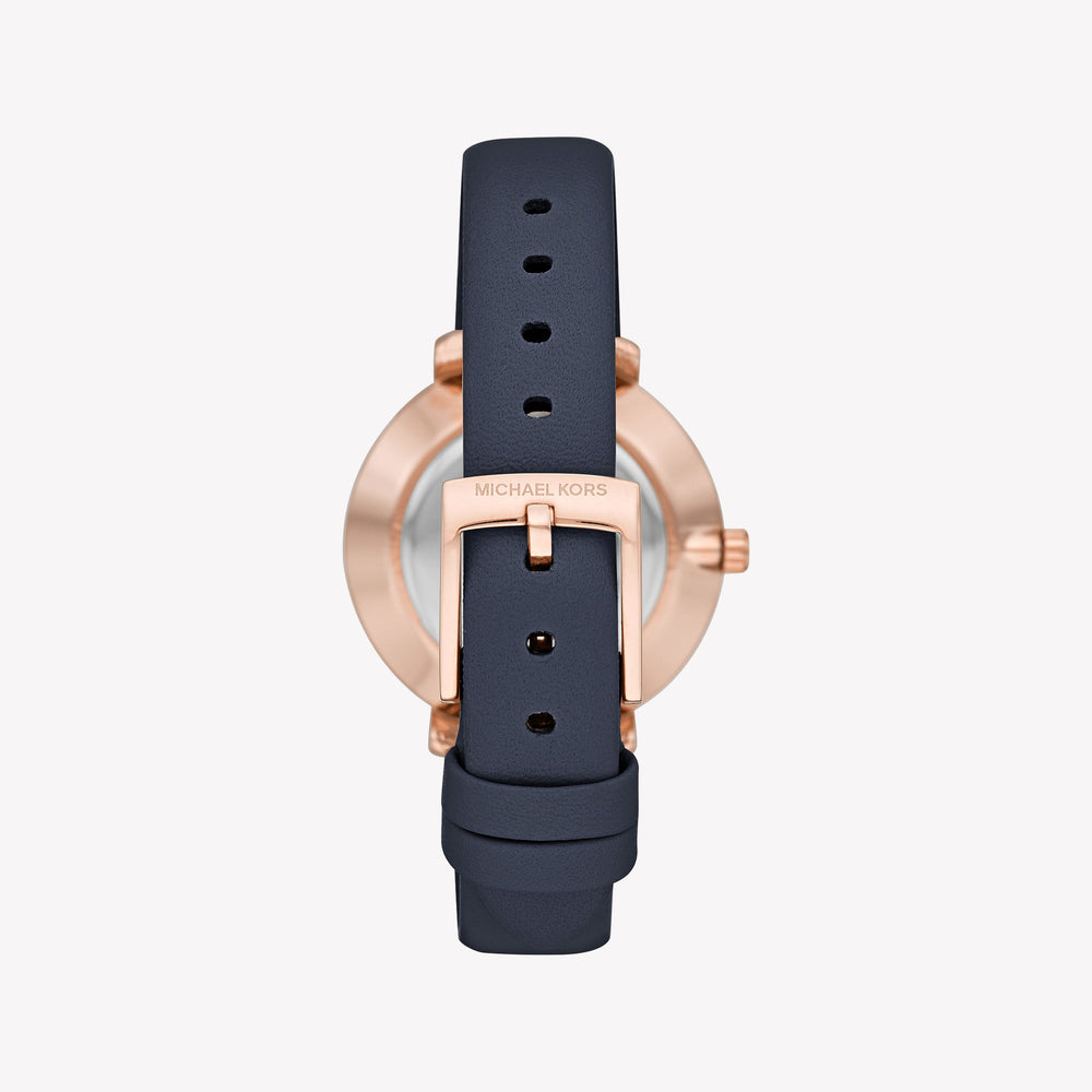 Pyper Analog White Dial Black Leather Strap Watch For Women