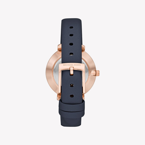 Pyper Analog White Dial Black Leather Strap Watch For Women