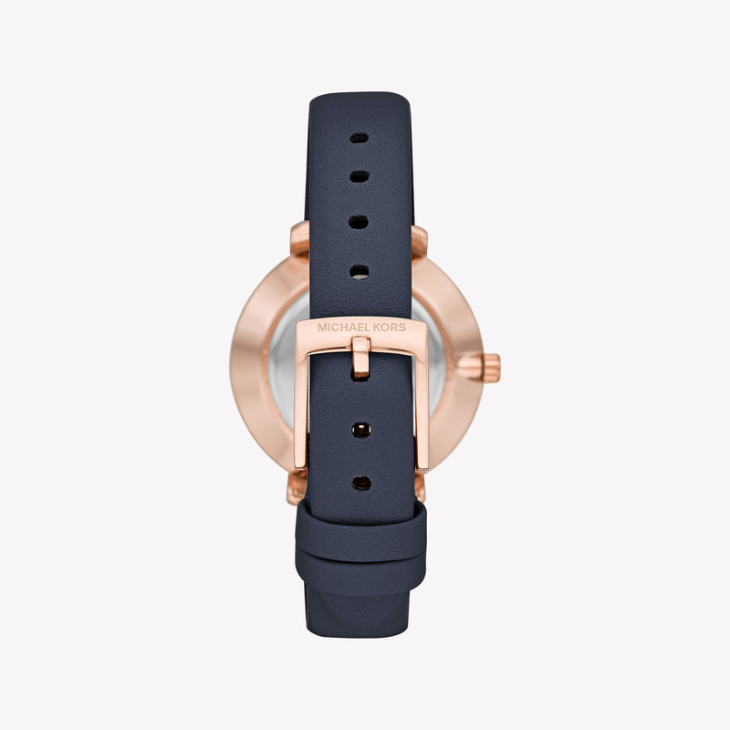 Pyper Analog White Dial Black Leather Strap Watch For Women
