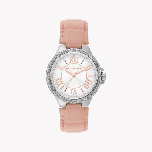 Michael Kors Women's Silver/Pink Leather/SS Watch | MK2963