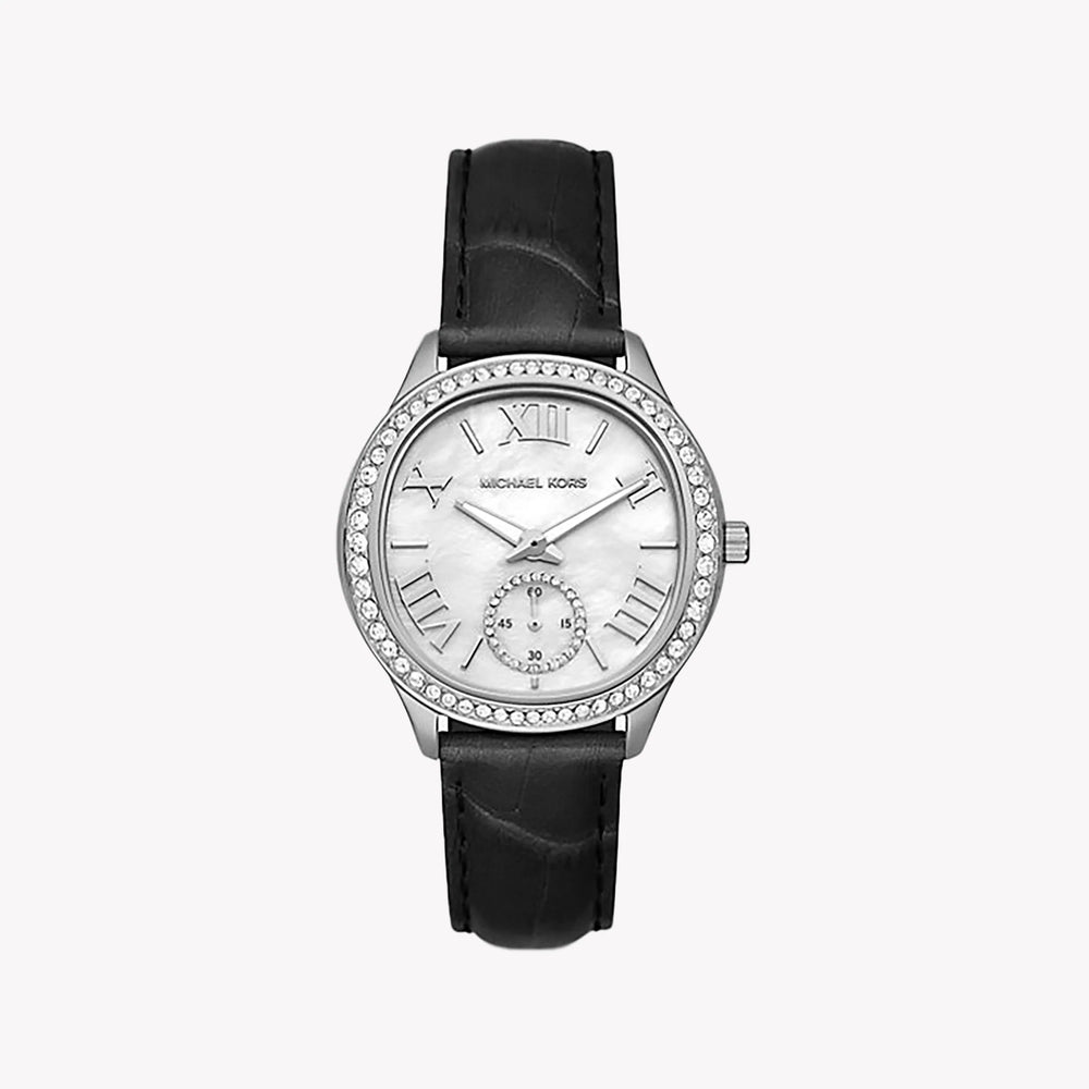 Michael Kors Women's Silver/Black Leather Watch | Mk4821 by i-watch