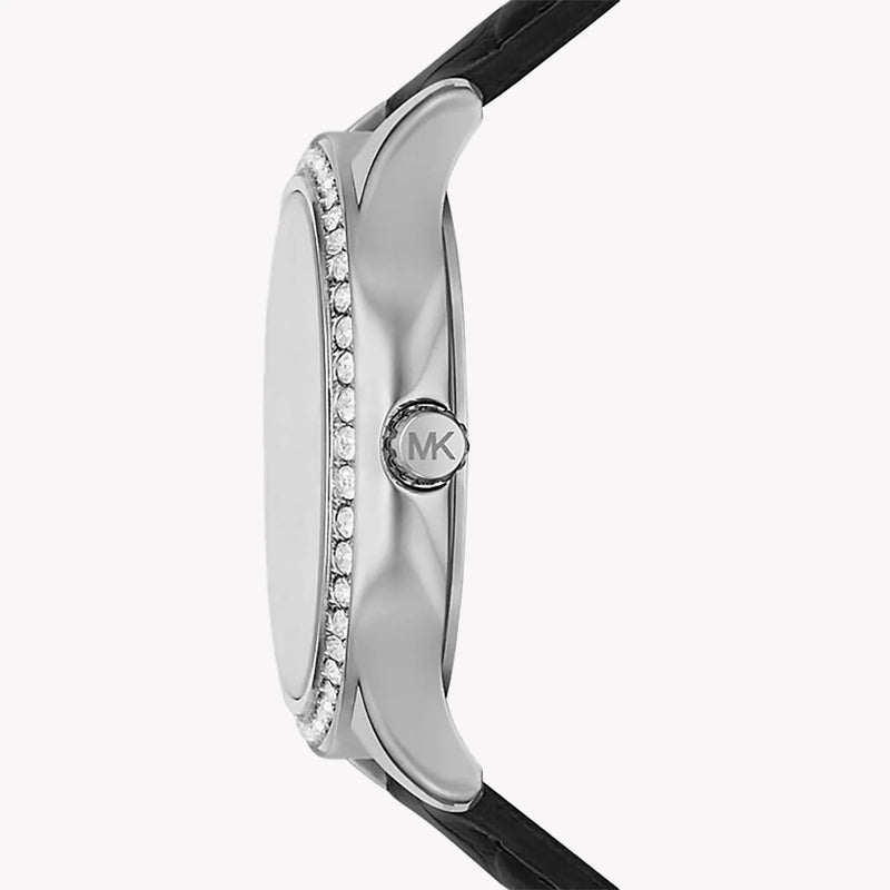 Michael Kors Women's Silver/Black Leather Watch | Mk4821 by i-watch
